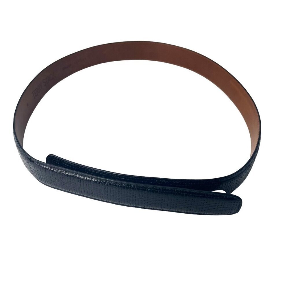 Terry Stack Italian Leather Belt 37.25" Size MED Black Color